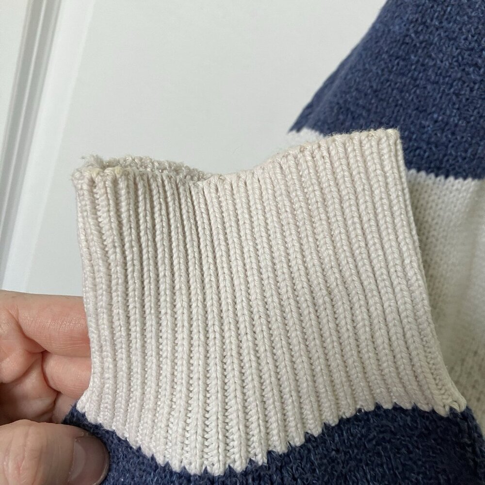 Vintage TT&Co Sport Sweater Womens M‎ Coastal Striped Grandpa Pullover - Picture 8 of 11